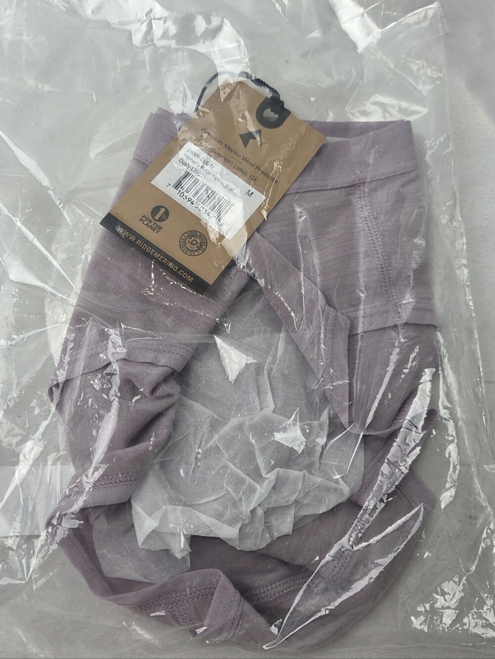 Women's Ridge Merino Wool Hipster Brief Underwear In Dusty Lilac Size Medium NWT - Picture 4 of 4